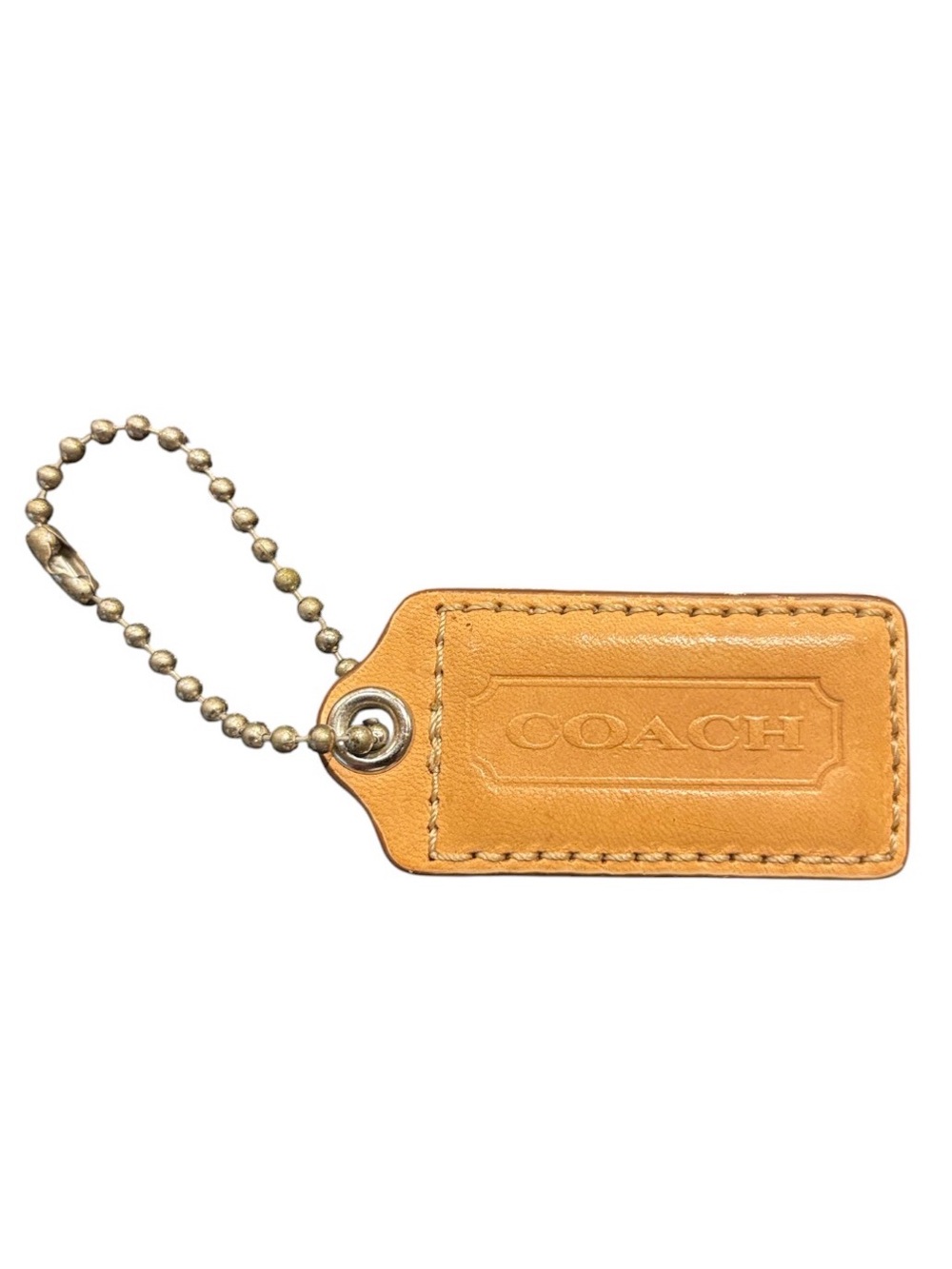 Coach Leather Hang Tag with Chain